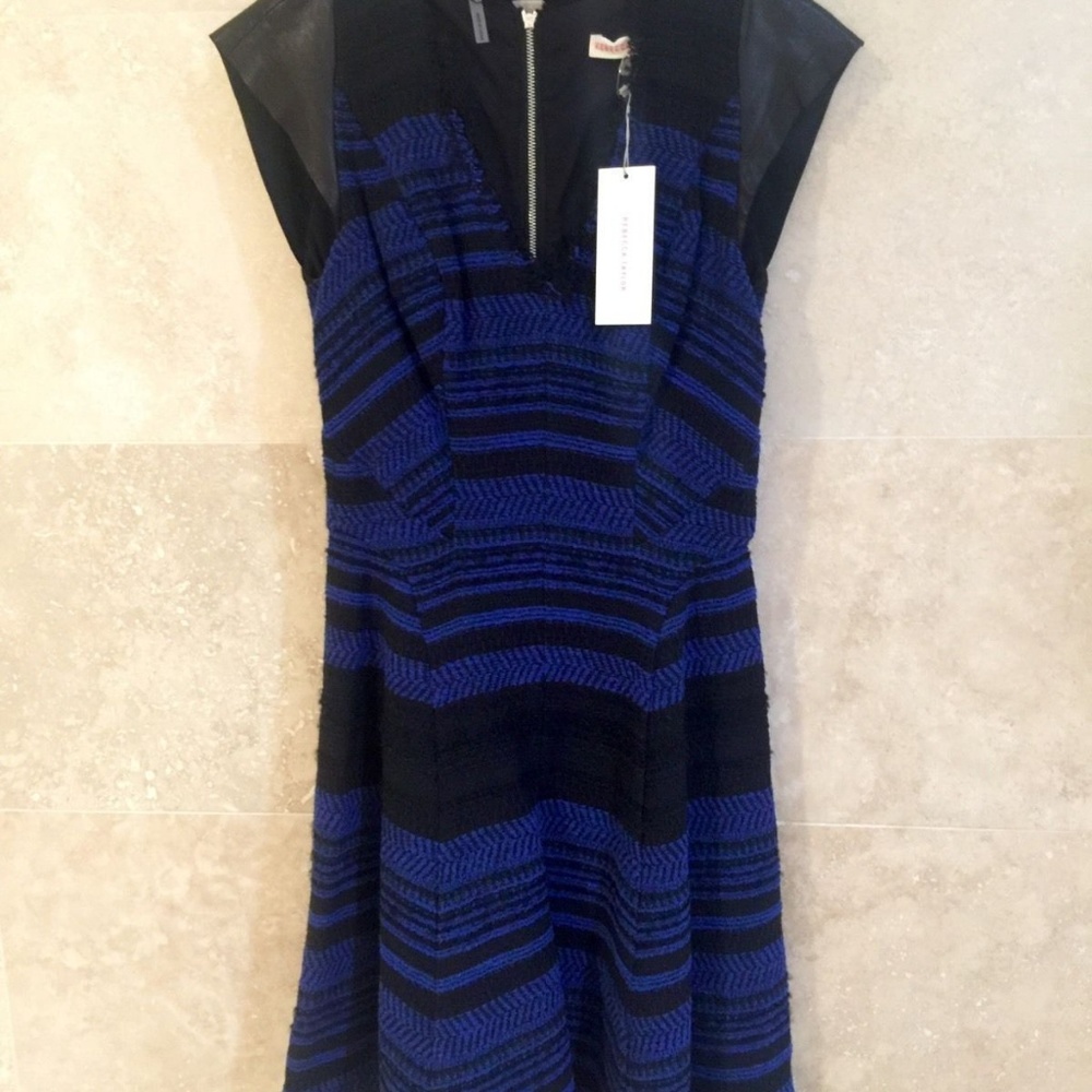 Rebecca Taylor Blue Black Tweed Dress 2 - Picture 2 of 8